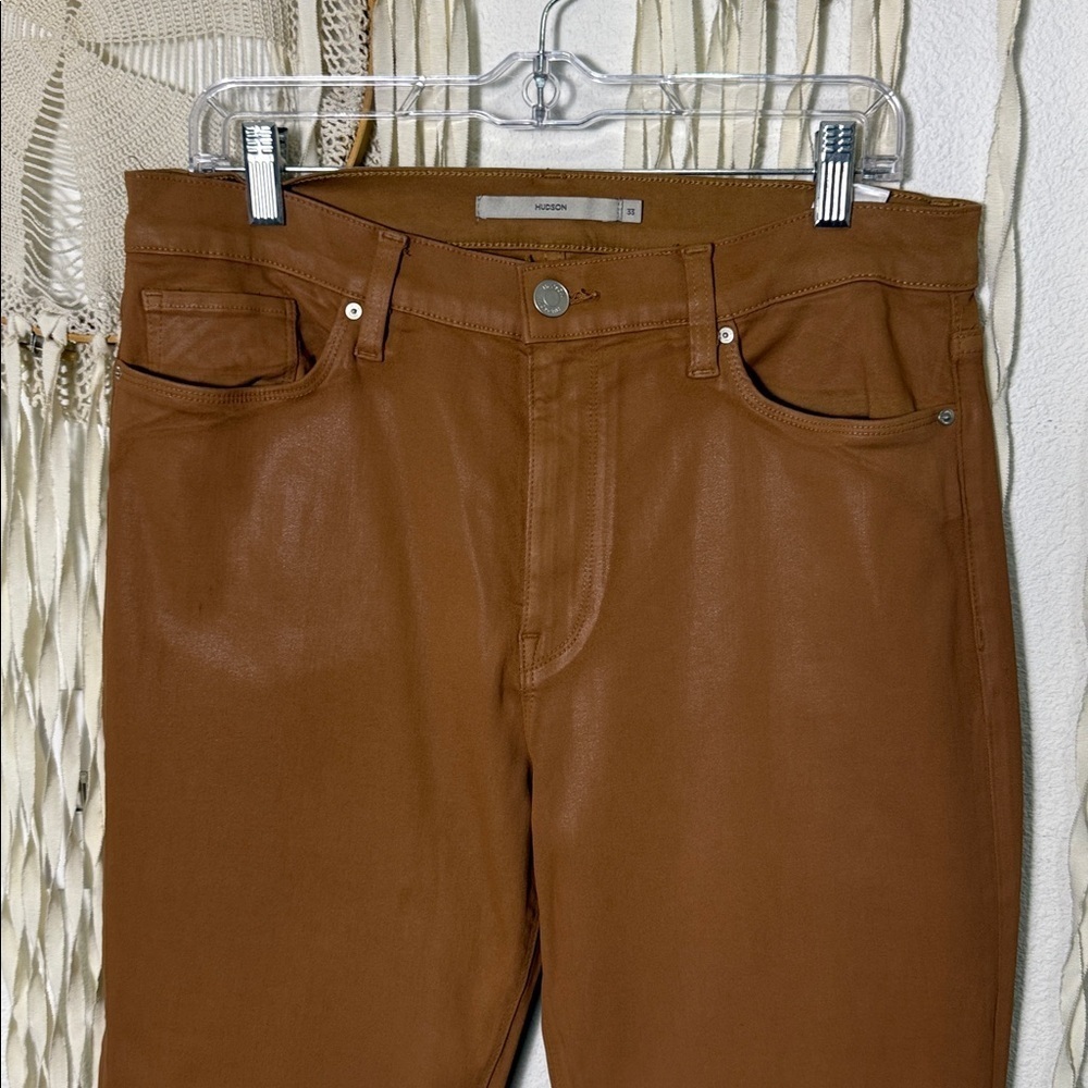 Anthropologie | Hudson Barbara Coated Bootcut Jeans in Toffee Size 33 - Picture 4 of 16